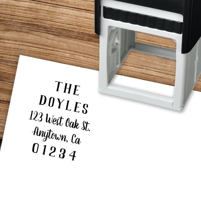 Tampon Auto-encreur Script de calligraphie moderne | Adresse de retour (Créateur téléchargé)