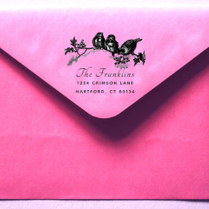 Tampon Auto-encreur Script de logo personnalisé Nom de famille Adress