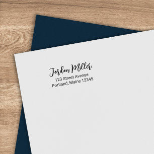 Tampon Auto-encreur Script de pinceau élégant Prénom Adresse de retour