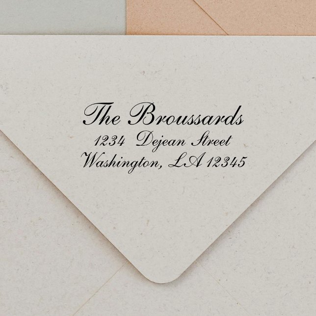 Tampon Auto-encreur Script élégant Adresse de retour personnalisée (Créateur téléchargé)