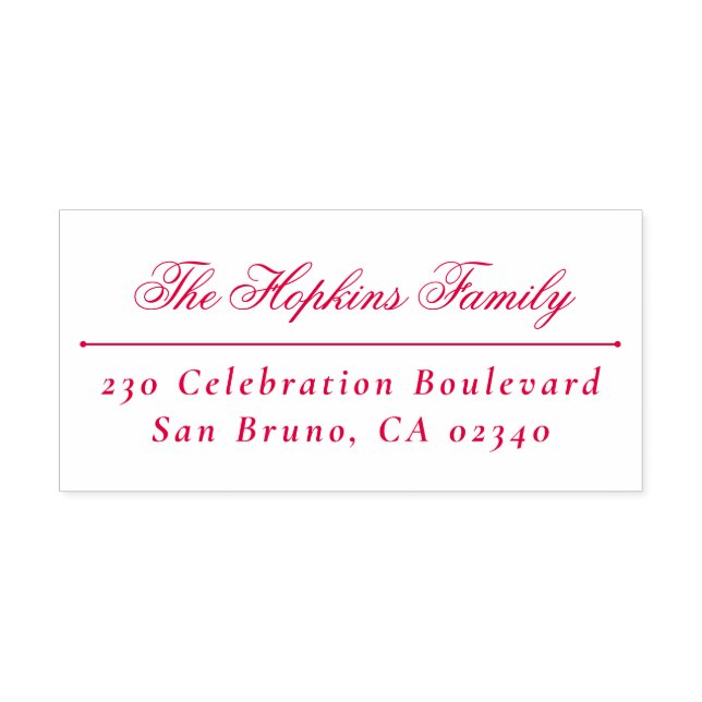 Tampon Auto-encreur Script élégant Nom de famille Classic Adresse de r (Design)