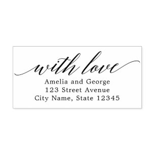 Tampon Auto-encreur Script moderne avec amour Adresse de retour MSC