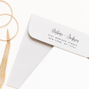 Tampon Auto-encreur Script moderne Élégant Mariage Adresse de retour
