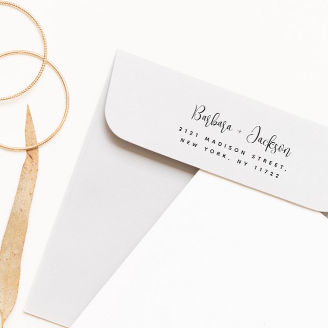 Tampon Auto-encreur Script moderne Élégant Mariage Adresse de retour (Créateur téléchargé)