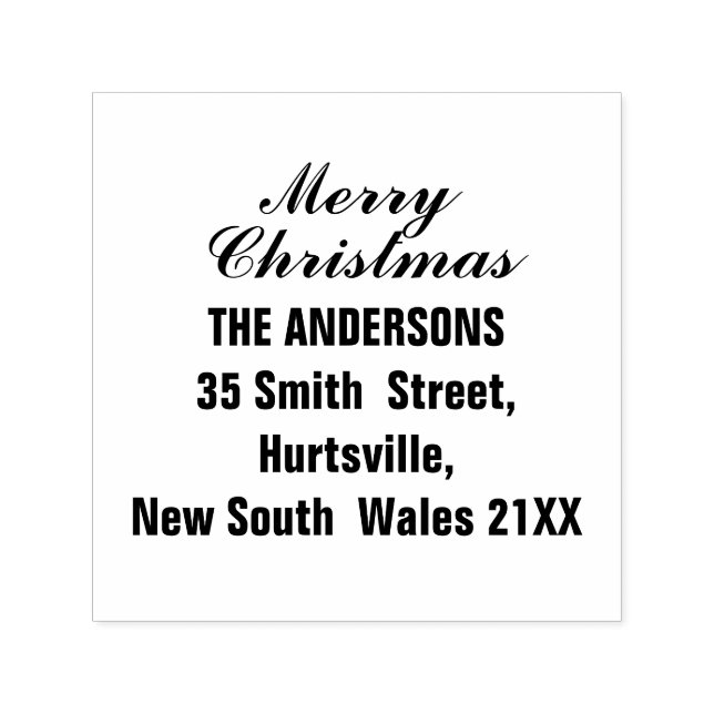 Tampon Auto-encreur Script moderne Joyeux Noël (Design)