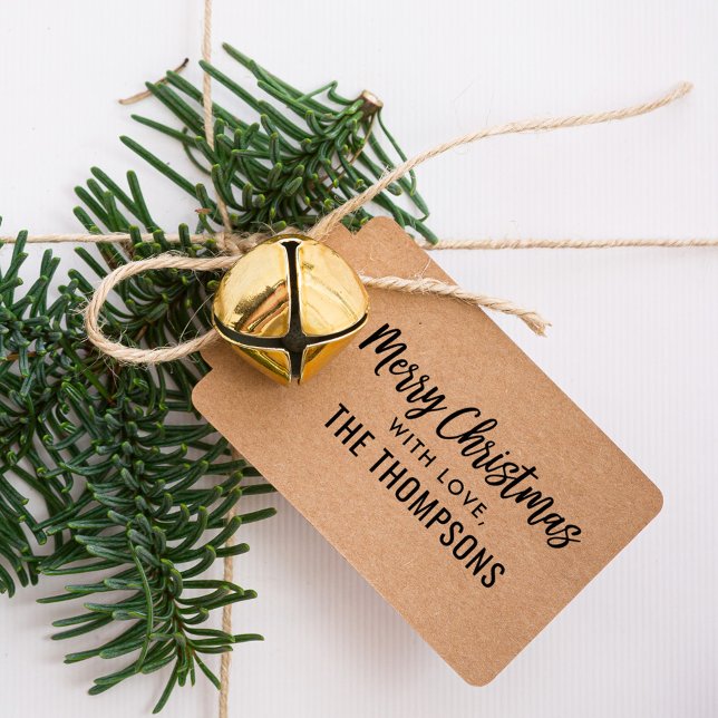 Tampon Auto-encreur Script moderne Joyeux Noël Famille Vacances Cadeau (Créateur téléchargé)