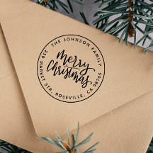 Script moderne Joyeux Noël Round Return Adresse