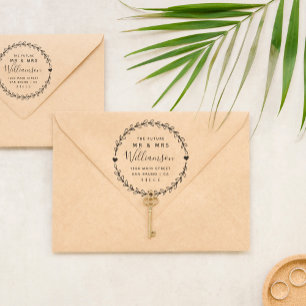 Tampon Auto-encreur Script personnalisé Futur M & Mme Adresse de retou