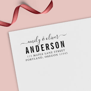 Tampon Auto-encreur Script tendance Couple Bold Nom Adresse de retour