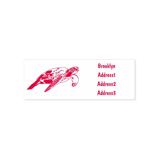Tampon Auto-encreur Sea turtle cartoon (Design)