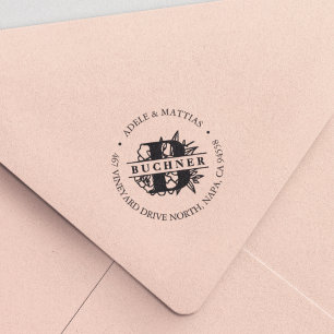 Tampon Auto-encreur Secret Garden Monogramme Adresse de retour