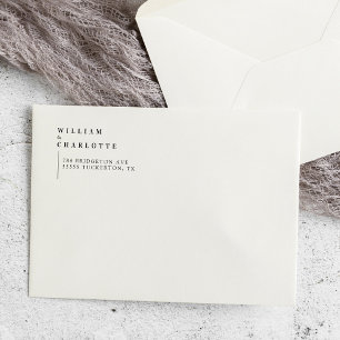 Tampon Auto-encreur Serif Typographie Moderne Minimale Adresse de reto