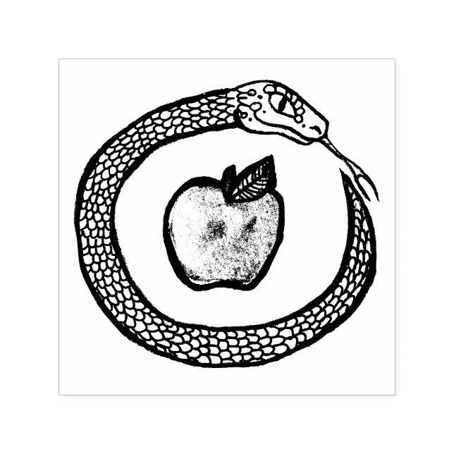 Tampon Auto-encreur Serpent et Pomme                                   (Design)