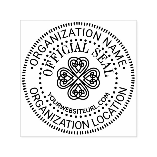 Tampon Auto-encreur Shamrock de noeud celtique Personnalisé Officiel S (Design)