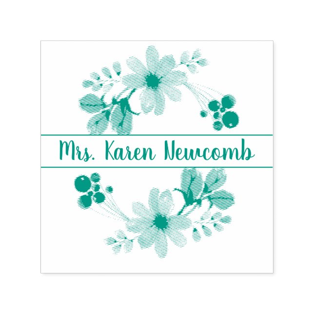 Tampon Auto-encreur Signature florale (Design)