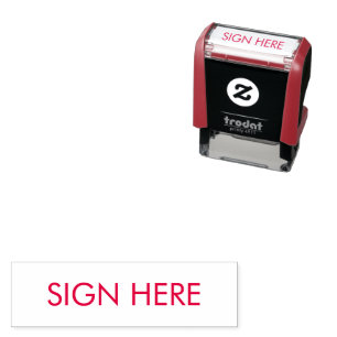 Tampon Auto-encreur SIGNER ICI Timbre auto-encastrable pour les docume