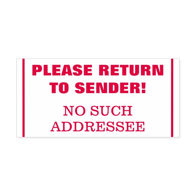 TAMPON AUTO-ENCREUR  "S'IL VOUS PLAÎT RETOUR À ENVOYER !" "AUCUNE ADRES (Design)