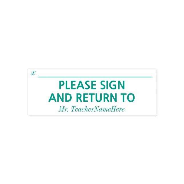 Tampon Auto-encreur "S'IL VOUS PLAÎT SIGNER ET REVENIR À" et nom de l' (Design)
