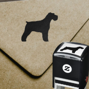 Tampon Auto-encreur Silhouette de chien de Schnauzer (oreilles