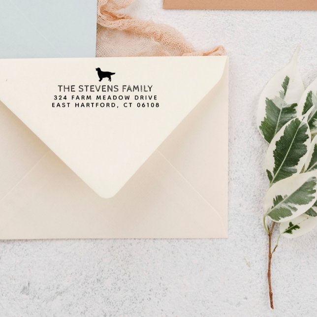 Tampon Auto-encreur Silhouette de chien Nom et adresse (Créateur téléchargé)