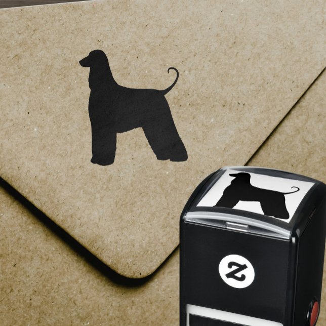Tampon Auto-encreur Silhouette de race de chien de race afghane (Créateur téléchargé)