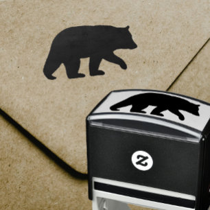 Tampon Auto-encreur Silhouette d'ours noir