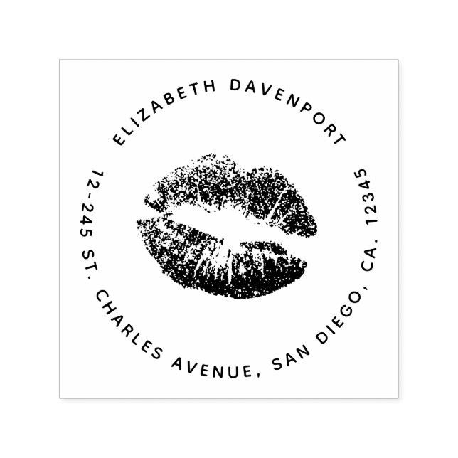 Tampon Auto-encreur Silhouette Noire Lèvres Bissy (Design)