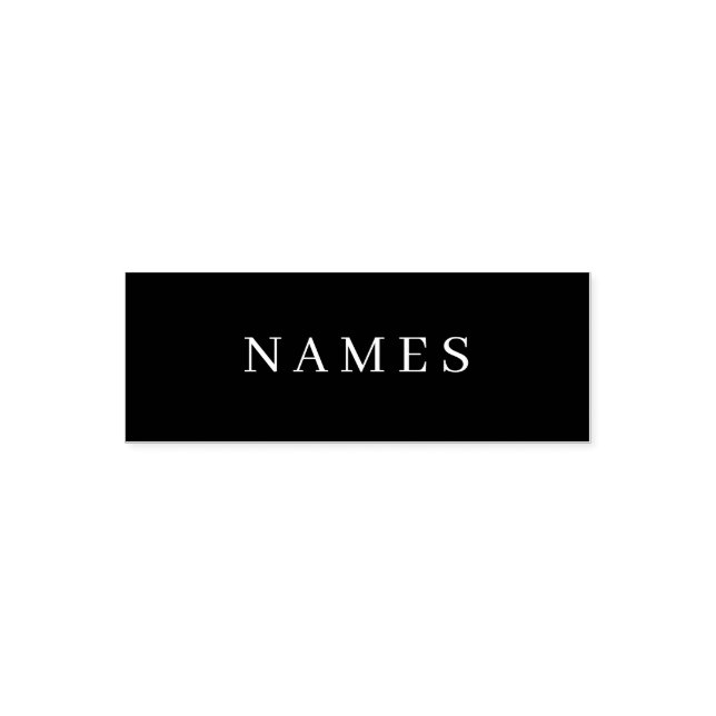 Tampon Auto-encreur Simple Black Custom Ajouter Votre Nom Élégant (Design)