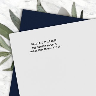 Tampon Auto-encreur Simple Bold Modern Ampersand Couple Return Address