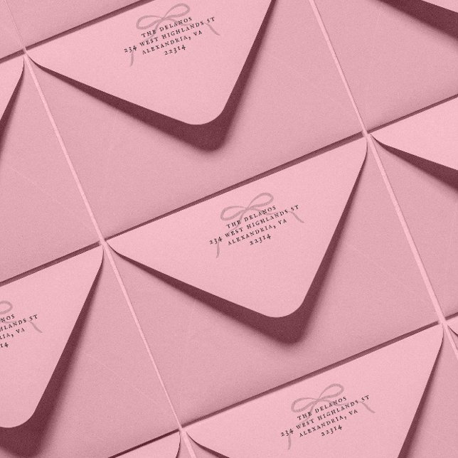 Tampon Auto-encreur Simple Bow and Antique Serif Address (Créateur téléchargé)