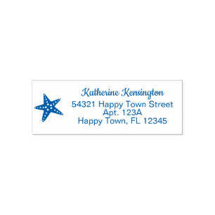 Tampon Auto-encreur Simple Cute Beach Starfish Nautique Adresse de ret