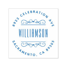 Simple Déco Nom de famille Ronde Adresse de retour