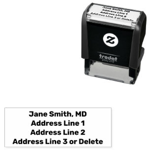 Tampon Auto-encreur Simple Doctor's Office Name Return Address Bold
