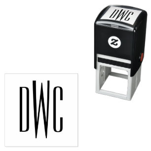 Tampon Auto-encreur Simple Élégant 3 Lettre initiale Monogramme #8 Emb