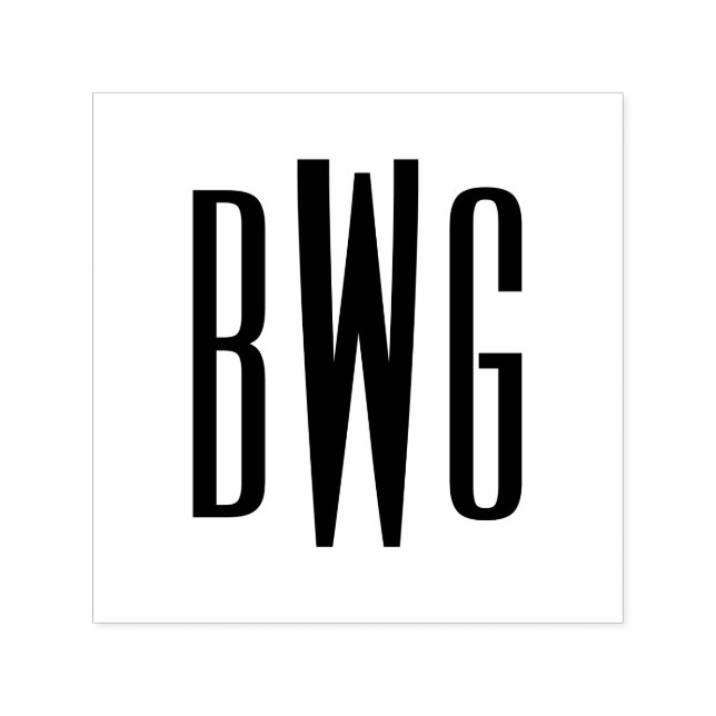 Tampon Auto-encreur Simple Élégant 3 Lettre initiale Monogramme #8BSt (Design)