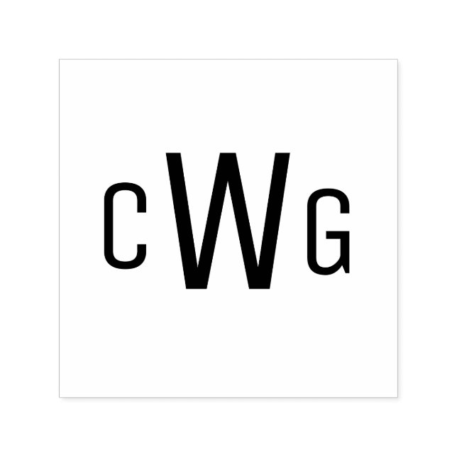 Tampon Auto-encreur Simple Élégant Monogramme de 3 Lettres Initiales # (Design)