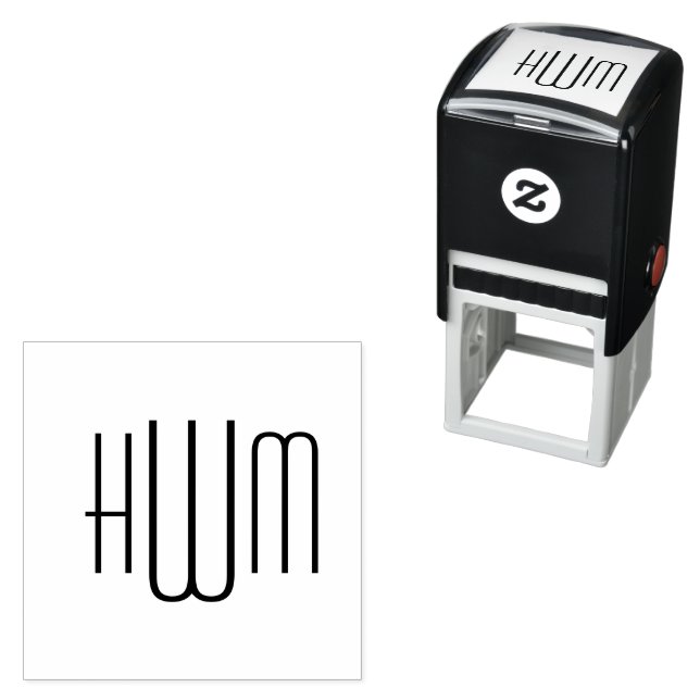 Tampon Auto-encreur Simple Élégant Monogramme de 3 Lettres Initiales # (En situation)