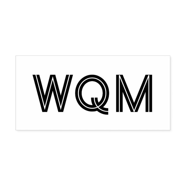 Tampon Auto-encreur Simple Élégant Monogramme Initiale 3 #93  (Design)