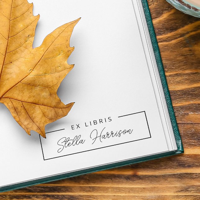 Tampon Auto-encreur Simple EX LIBRIS Nom manuscrit du script (Simple EX LIBRIS Handwritten Script Name Self-inking Stamp)