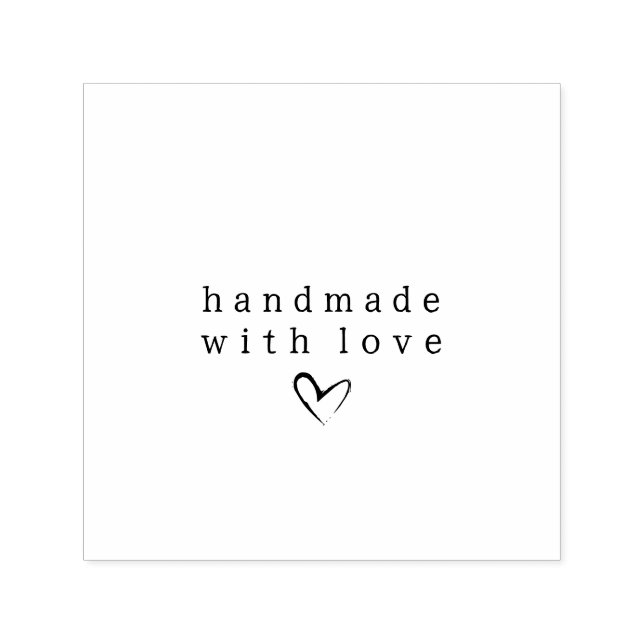 Tampon Auto-encreur Simple fait à la main avec coeur d'amour | Noir et (Design)