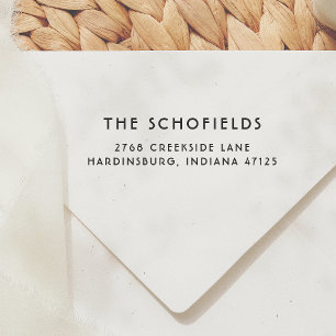 Tampon Auto-encreur Simple Modern Deco Police Nom de famille Adresse d