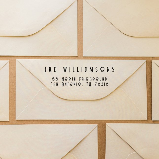 Tampon Auto-encreur Simple Modern Retro Font Famille Adresse de retour (Créateur téléchargé)