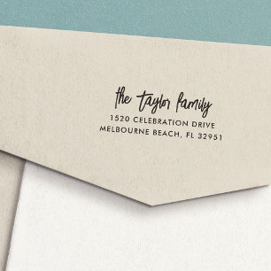 Tampon Auto-encreur Simple Moderne Squelettique De Script Retourner Ad