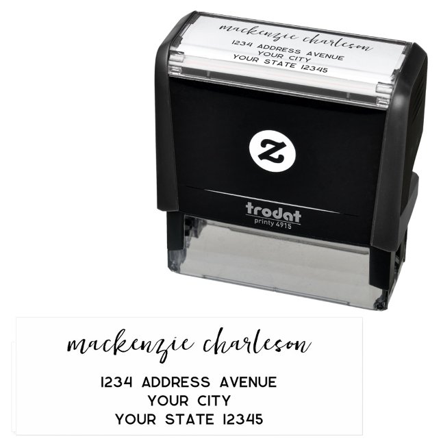 Tampon Auto-encreur Simple script moderne Adresse de retour personnali (Sinple modern minimalist script personalized return address self inking stamp)