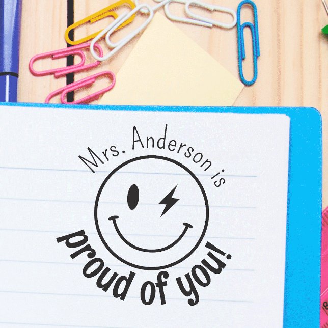 Tampon Auto-encreur Smile personnalisé Face Eomji Fière de vous (Créateur téléchargé)