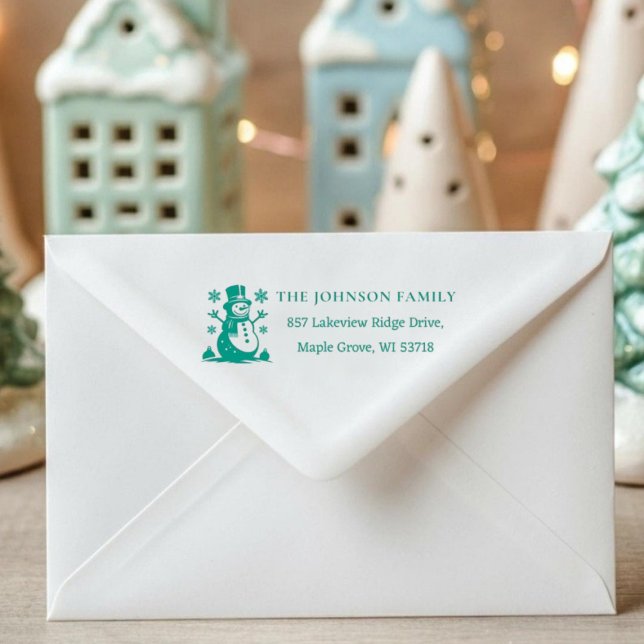 Tampon Auto-encreur [Snowman Stamp] Custom Christmas Winter Address  ([Snowman Stamp] Custom Christmas Winter Address Self-inking Stamp)