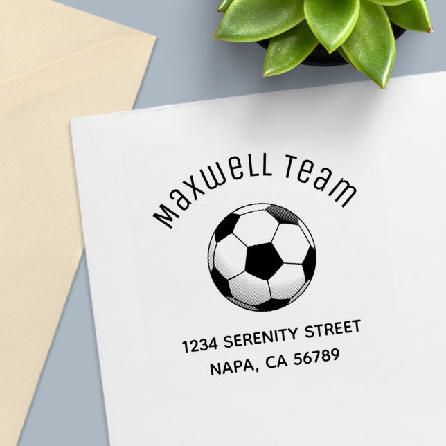 Tampon Auto-encreur Soccer Ball Arch Family Address (Créateur téléchargé)