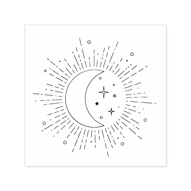 Tampon Auto-encreur Soleil et Lune (Design)