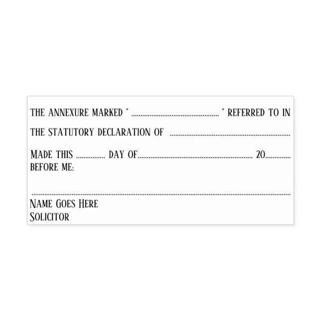 Tampon Auto-encreur Solliciteur annexe déclaration légale (Design)