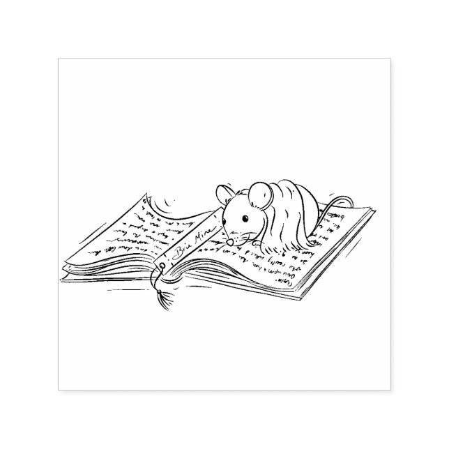 Tampon Auto-encreur Souris Livresque (Design)